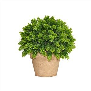 Desain Baru Buatan Hijau Plastik Kecil Rumput Bonsai Pot Daun Tanaman Untuk Dekorasi Rumah Dalam Ruangan